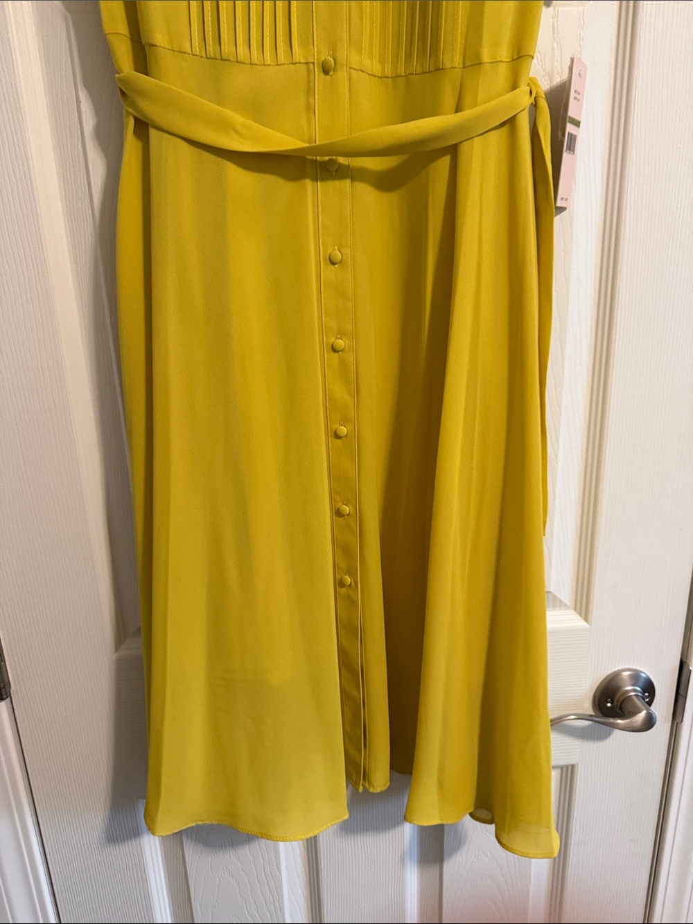 Nanette Lepore Vibrant Yellow Pintuck Midi Dress - Picture 5 of 6